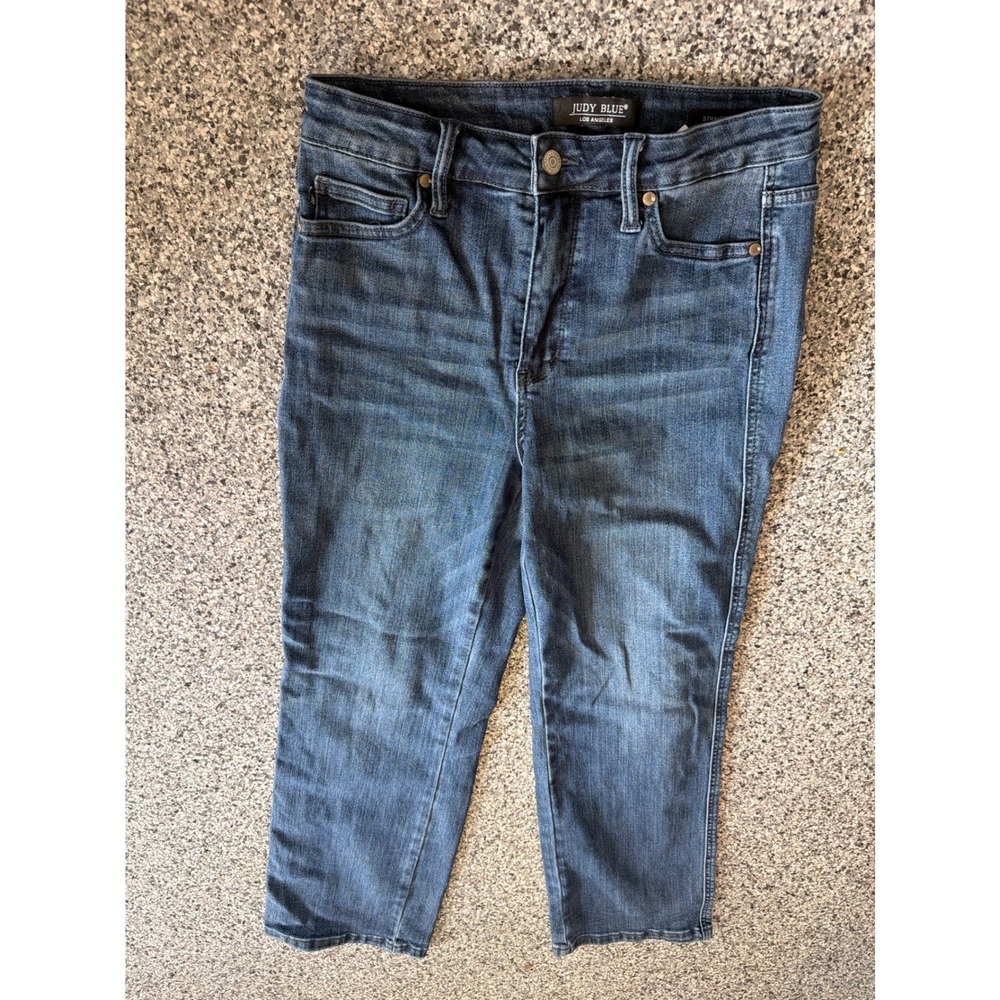 Judy Blue 9/29 Petite Straight Leg Jeans Dark Wash High Rise JB88861 DK-PT